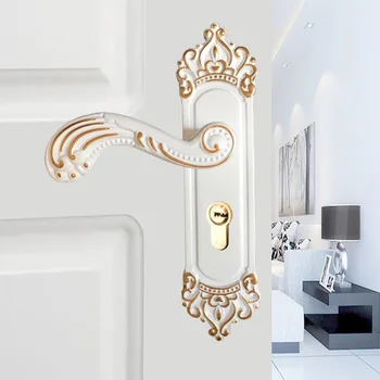 1 комплект Дверной замок из алюминиевого сплава, Внутренняя ручка для отключения звука, Европейский стиль для гостиничной ванной Комнаты, аксессуары для дверной фурнитуры для туалета