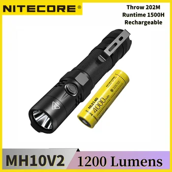 100% Оригинальный Фонарик NITECORE MH10 V2 XP-L2 V6 LED 1200 Люмен USB Перезаряжаемый Ультралегкий С Батареей 18650