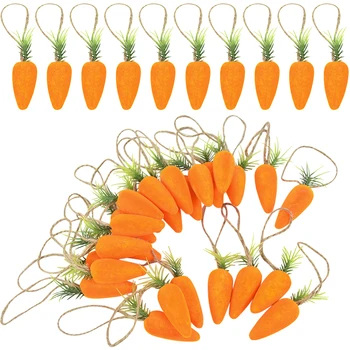 10ШТ Пасхальные Морковные Украшения Украшения Для дома 2023 Искусственная Морковь Пасхальное дерево Подвесной кулон Вечерние принадлежности Детский подарок