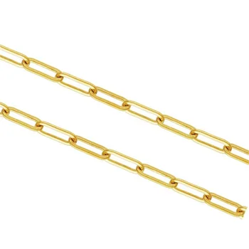 14 К Позолоченные Незаконченные плоские цепочки-скрепки для Ожерелья, Браслета 2,5 мм 3,9 мм, длина 0,5 м/1 м