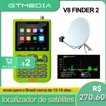 2022 Измеритель спутникового поиска GTMEDIA V8 Finder 2 Полностью DVB-S2X/S2/S MPEG-2/MPEG-4 для установки спутниковой антенны, поиска сигнала