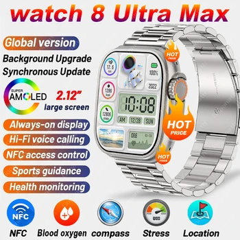 2023 Смарт-часы NFC Мужские Женские Смарт-часы Bluetooth Звонки HD Экран Пульсометр Монитор артериального давления Серия 8 Фитнес-трекер