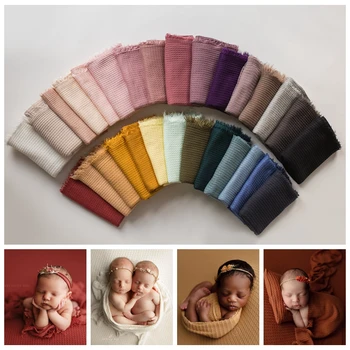 27 Цветов, Фоны для Фотосъемки новорожденных, Вафельное Текстурированное Одеяло, Эластичная ткань-погремушка, Аксессуары для фотосессии для маленьких девочек