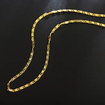 40-75 см 18K золото стерлингового серебра 925 2 мм плоская цепочка ожерелья для женщин мужчин роскошные модные свадебные партия ювелирных изделий