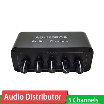 5-Канальный Аудиораспределитель Стерео Аудио Микшер 1 Вход 5 Выходов RCA-разветвитель NJM4580 Операционный усилитель Для Активного аудио Усилителя мощности