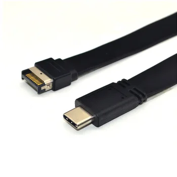 60 см/80 см Разъем USB 3.1 на передней панели от Type-E до Usb-C, разъем-розетка Типа C, Удлинитель, Кабель от TYPE E до TYPE C, Кабель для преобразования