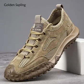 Golden Sapling/Мужская Уличная Обувь; Модная Кожаная Обувь; Дышащая Летняя Горная Обувь; Мужская Спортивная Обувь Для Отдыха и Треккинга; Chaussure