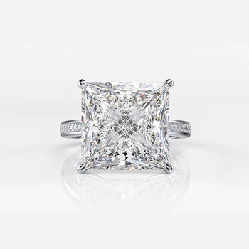 Huitan Роскошные кольца с кристаллами большого квадратного кубического циркония, женское предложение, обручальные кольца для влюбленных, подарок на годовщину, модные украшения