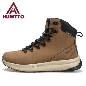 Humtto, уличные ботинки для альпинизма, мужская Походная обувь, Треккинговые снегоступы, повседневные кроссовки, Меховые Кожаные теплые кроссовки