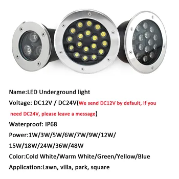 IP68 светодиодный водонепроницаемый подземный светильник RGB, Встраиваемый напольный светильник 220 В, RBG 24 Вт, размер отверстия 250 мм, диаметр 270 мм
