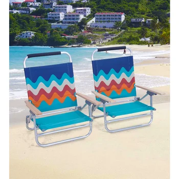 MF Studio Набор из 2 пляжных кресел, рюкзак, алюминиевый стул с 3-позиционным пляжным креслом, уличный стул, походный стул