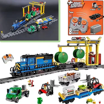MOC City Worker 60052 Грузовой поезд, строительный блок, автомобиль с дистанционным управлением, Технические кирпичи, Модель, Детский Рождественский подарок, детские игрушки