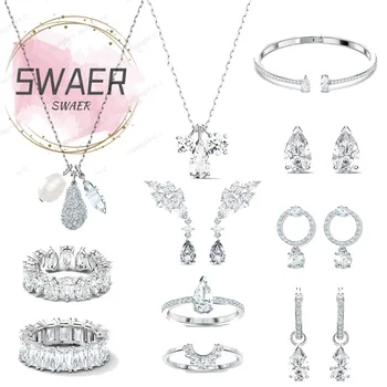 Swas Рождественские подарки на Новый год 2022 Тенденции Женского ювелирного магазина Ювелирные изделия из австрийского хрусталя, кольцо с подвесками, модное ожерелье для вечеринок