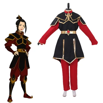 Аниме Косплей костюм Азулы Женская форма принцессы огненной нации Полный комплект одежды для выступлений на Хэллоуин, карнавал