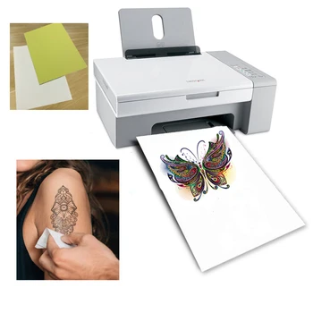 Бумага для художественных татуировок формата А4, Водонепроницаемая бумага для временных татуировок, бумага для струйной лазерной печати, принтеры для татуировок для мужчин и детей
