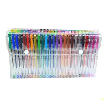 Гелевые ручки для раскрасок для взрослых 100шт 100 Цветных гелевых ручек Набор художественных маркеров для рисования, ведения журнала, Скрапбукинга F19E