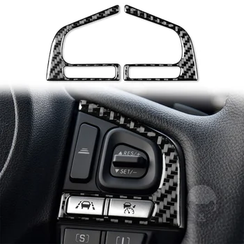 Декоративная наклейка на кнопку рулевого колеса Subaru Forester 13-18 из углеродного волокна