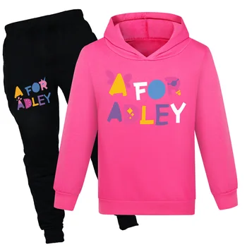 Детская одежда A для Adley, Топы с длинными рукавами для девочек и мальчиков, Толстовка + штаны, Комплекты Детской одежды, Спортивные костюмы для малышей-подростков