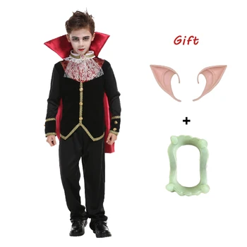 Детский костюм вампира С накидкой, Халаты с искусственными зубами, украшение для вечеринки для детей, пластиковый накладной вампир
