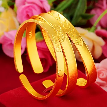 Женский браслет из натуральной 18-каратной золотой пряжки, Китайские Традиционные браслеты с облачным узором, браслеты из тонкого золота, ювелирные подарки