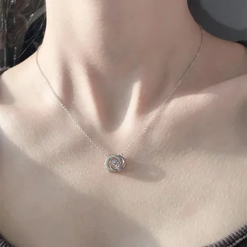 Женское ожерелье с пульсирующим сердцем из стерлингового серебра S925 пробы, цепочка на ключицу, ожерелье из стерлингового серебра, винтажный подарок для вечеринки