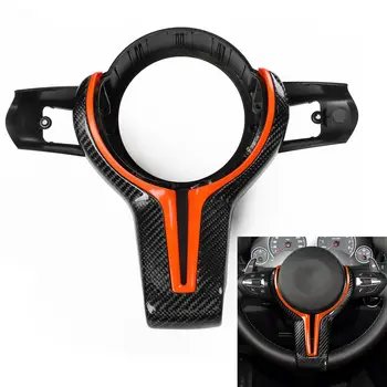 Замена отделки рулевого колеса из углеродного волокна Для BMW M X5M X6M Серии 1-6 оранжевого цвета
