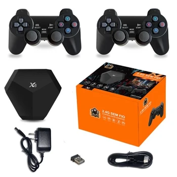 Игровая консоль X6 4K HD, встроенная в 15000 +/10000 классических игр, Ретро Консоль, беспроводной контроллер с выходом AV/HD, мини-игровая коробка
