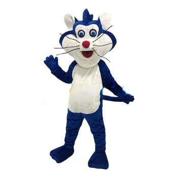 Изготовленный на заказ Костюм талисмана Blue Cat Меховой костюм Мультяшные костюмы Талисман Ходячая кукла Костюм животного