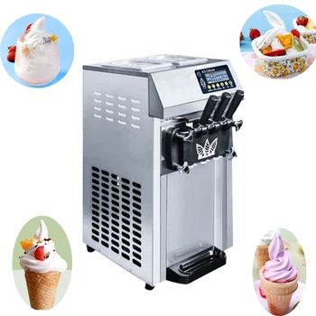 Коммерческая настольная машина для приготовления мягкого мороженого PBOBP 2 + 1, машина для приготовления мороженого со смешанным вкусом, оборудование для приготовления мороженого в виде сладкого рожка