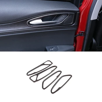 Комплект из 4 предметов, внутренняя ручка двери автомобиля, рамка с отделкой из сухого углеродного волокна, аксессуары для Alfa Romeo Stelvio 2017 2018 2019