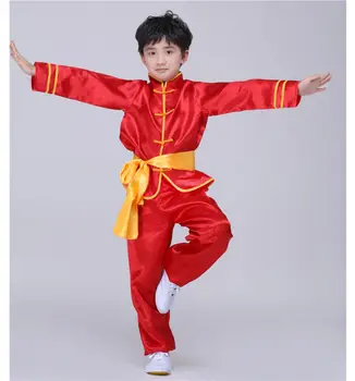 Костюм для боевых искусств, рубашка, Комплект брюк, Детская одежда Для Выступлений, Тайцзи, кунг-фу