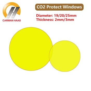 Лазер Carmanhaas CO2 ZnSe Защищает оконные линзы Диаметром 19/20/25 мм, толщиной 2 мм, Защитное стекло для станка лазерной резки