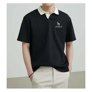Мужская рубашка поло с вышитым логотипом, роскошный брендовый топ с лацканами и короткими рукавами, мужская модная летняя легкая повседневная свободная футболка
