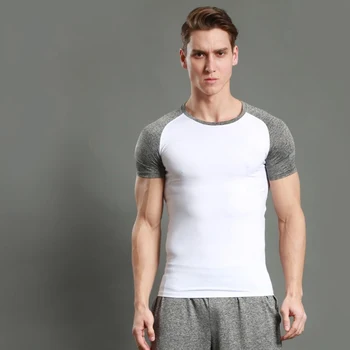 Мужская футболка, быстросохнущие футболки для фитнеса, Мужские футболки для бега, Рубашки с короткими рукавами, Спортивная одежда для тренировок