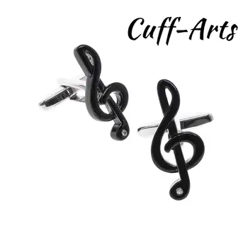 Мужские Запонки Черный Скрипичный ключ Музыкальные Запонки Подарки для Мужчин Gemelos Les Boutons De Manchette от Cuffarts C20214