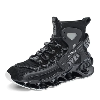 Мужские кроссовки серии Trend Blade с высоким берцем, спортивная обувь Blade, Комфортные кроссовки для бега с носками для мужчин, Спортивная Черная уличная обувь