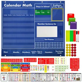 Набор классных календарей, Карманный календарь по математике для студентов, Красочный Классный календарь с карточками со словами, карточки для занятий Многоразового использования