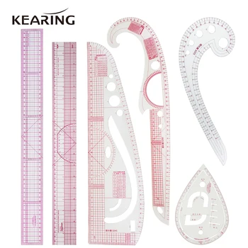 Набор многофункциональных французских кривых Kearing, Пластиковая линейка для пэчворка, шаблон для рисования, инструменты для рукоделия, швейные инструменты