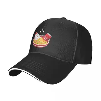 Новая любовь Куриный суп с лапшой и содовой сбоку иллюстрация Бейсбольная кепка Уличная Забавная Шляпа Мужская Шляпа Женская