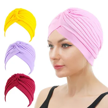 Новая Модная женская шапочка-бини ярких цветов в полоску, обернутая Повязкой на голову, шляпа MZ024
