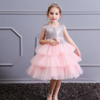 Новое Детское неопрятное платье, высококачественное многослойное сетчатое платье Принцессы для Вечеринки по случаю дня рождения, Элегантное платье для выступления на подиуме