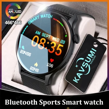 Новые Смарт-часы с Bluetooth-вызовом, Мужские умные часы с 1,43-дюймовым экраном 466* 466 AMOLED, всегда отображающие здоровье, умный браслет для HUAWEI