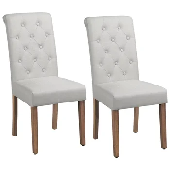 Обеденный стул Parson с хохлатой обивкой и высокой спинкой от Alden Design, Комплект из 2 стульев (белый/серый/синий/черный) по желанию