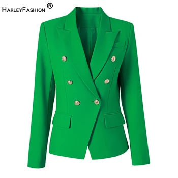 Обновленная версия Более роскошная дорогая саржевая ткань, Улучшенные детали, Женский Классический зеленый Блейзер, Элегантный дизайн, наружные куртки
