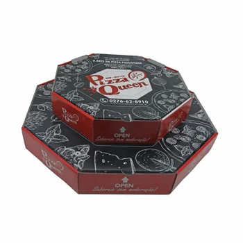 Объемная коробка Оптом Высококачественная CMYK Печать Нестандартного размера Упаковочная коробка Шестигранная 24-дюймовая Коробка для пиццы