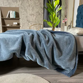 Одеяло из искусственного меха снежной лисы, роскошное теплое супер удобное одеяло для кроватей, высококачественное теплое зимнее одеяло