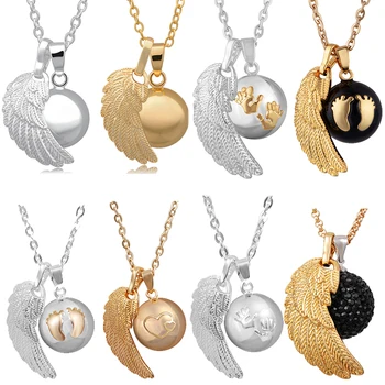 Ожерелье Eudora Angel Caller, Модные украшения для беременных, Медный металлический Колокольчик С подвеской в виде крыла ангела FN14-MIX