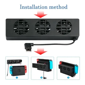 Охлаждающий вентилятор для Nintendo Switch NS, Оригинальная подставка, док-станция для игровой консоли, кулер с 3 вентиляторами, USB-вентилятор охлаждения для Nintend NS NX