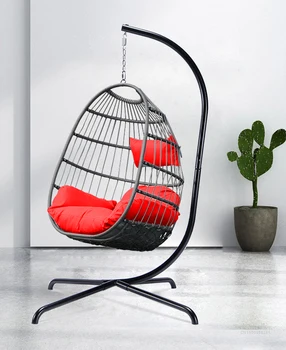 Плетеный подвесной стул для внутреннего Дворика, Гамак, Стулья для яиц, Устойчивая к Ультрафиолетовому излучению Подушка, Нагрузка 350 фунтов Для внутреннего Дворика, спальни, Балкона