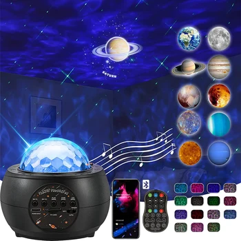 Проектор Star Galaxy Night Light 10 Planet Bluetooth Динамик Проекционная Лампа с Дистанционной Музыкой Ночные Лампы Подарочное Украшение Комнаты